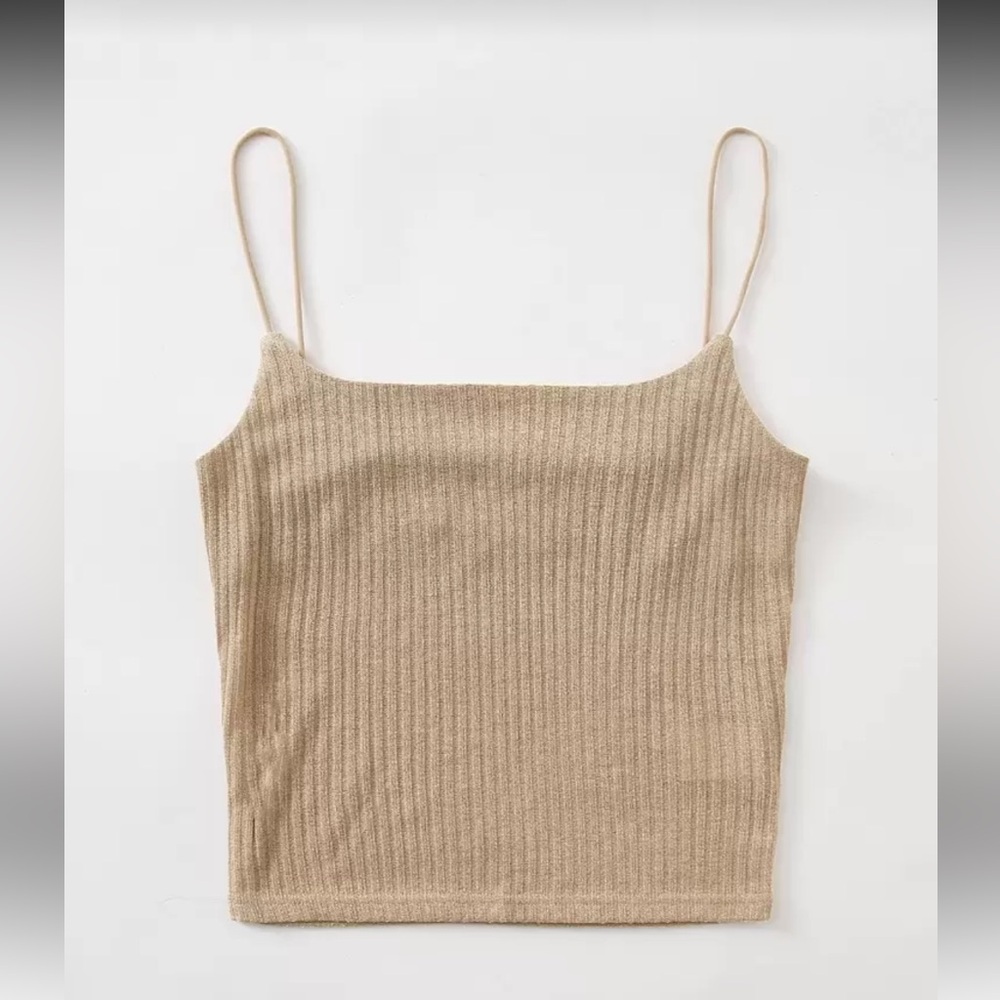 SHEIN Tan Ribbed Tank Top - Picture 4 of 7